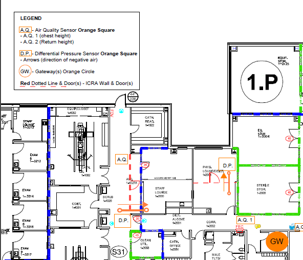 Hospital Floorplan with Sensors